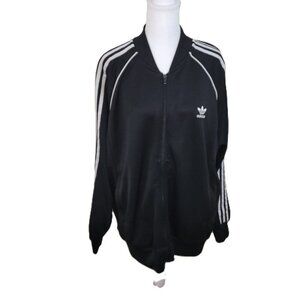 Adidas Adicolor Classics SST Track Jacket Black W/White Stripes Women's Size XL